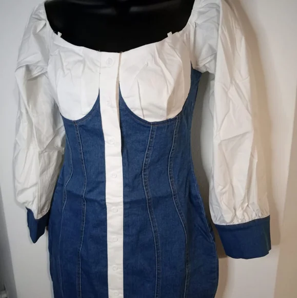 Blue denim dress - Picture 2 of 3